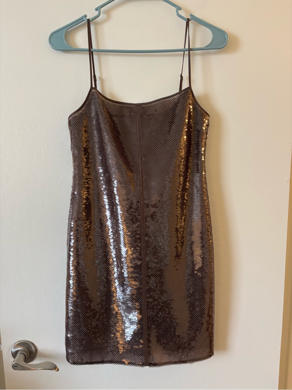 A.L.C. Sequin Slip Dress - Metallic Brown